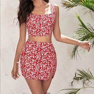 Floral skirt set